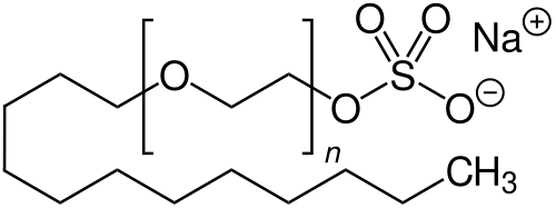 Strukturformel von Natriumdodecylpoly(oxyethylen)sulfat