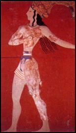 Minoer mit eng gegürteter Taille, Wandmalerei ca. 1600 v.CH