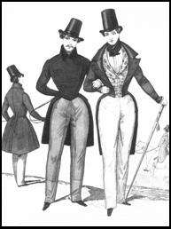 Modegecken mit geschnürter Taille ca. 1830