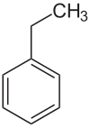 Strukturformel von Ethylbenzol