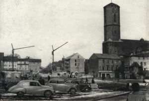 Eichplatz um 1958, Blick von der Löbderstrasse Richtung Weigelstrasse
