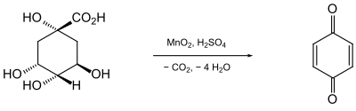 Bildung von 1,4-Benzochinon aus Chinasäure