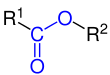 Carbonsäureester; R1 und R2 sind Organylreste