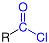 Allgemeine Strukturformel der Carbonsäurechloride