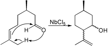 Verwendung von Niob(V)-chlorid zur Aktivierung eines Alkens in einer Carbonyl-En-Reaktion