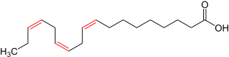 Α-Linolensäure mit markierten Doppelbindungen V3.svg