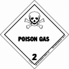 Schild Gefahrgutklasse 2.3; mit Totenkopf und Schriftzug poison gas
